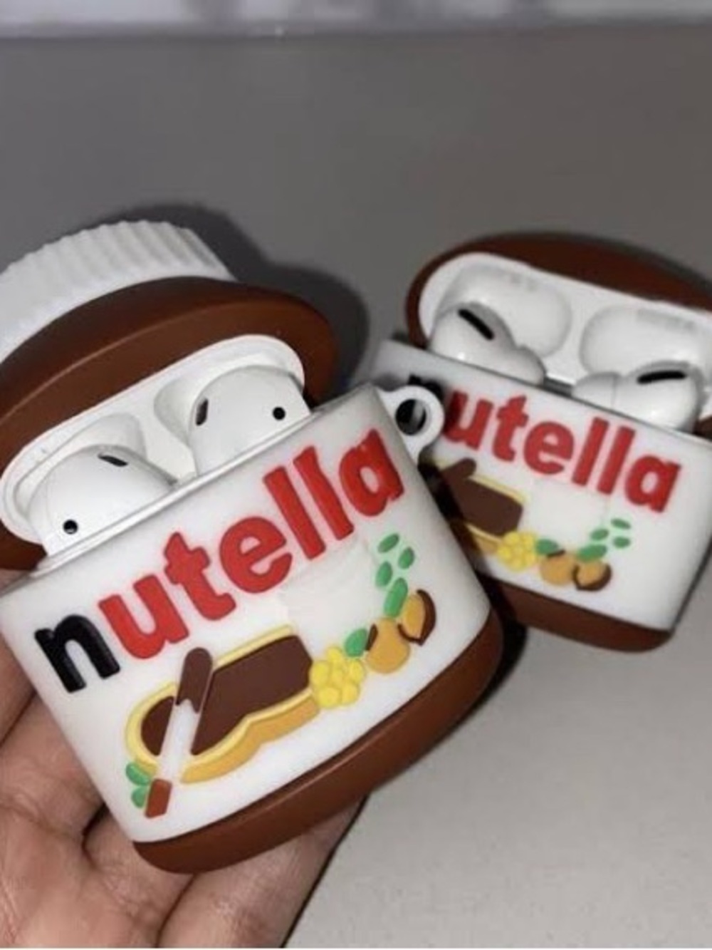 Nutella Brown & White AirPods Case Cover - Cute Jar Design